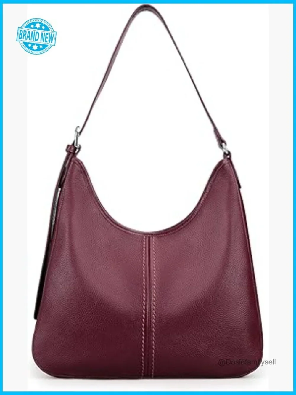 Genuine Leather Hobo Bag Adjustable Strap Shoulder Purse Women Slouchy Crossbody